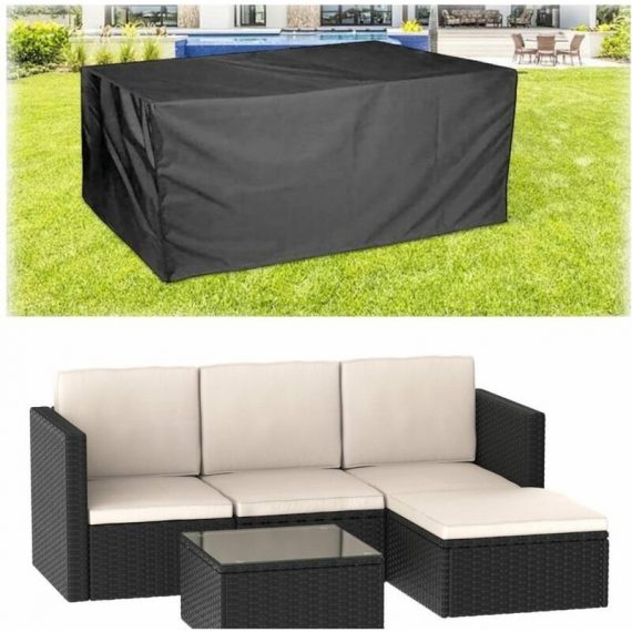 5pcs Rattan Garden Outdoor Patio Sofa Set - Black With Cover X21F00H0189+X20F00D983 8710231990156