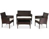 Outdoor Living Room Balcony Rattan Furniture Four-Piece-Brown G56000048