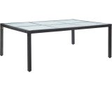 Outdoor Dining Table Black 200x150x74 cm Poly Rattan32499-Serial number 46129