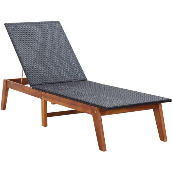 Sun Lounger Poly Rattan and Solid Acacia Wood32490-Serial number 46031
