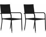 Outdoor Dining Chairs 2 pcs Poly Rattan Black31251-Serial number 43929 9085686601612