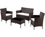 Rattan Garden Furniture Set Conservatory Patio Outdoor Table Chairs Sofa Cover, Dark Brown Plus Cover 45636 5060678407407