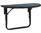 Betterlifegb - Balcony Table 60x60x32 cm Black Poly Rattan29319-Serial number 41789 9085686582294