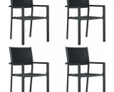 Garden Chairs 4 pcs Black Plastic Rattan Look33342-Serial number 47890 9085686622525