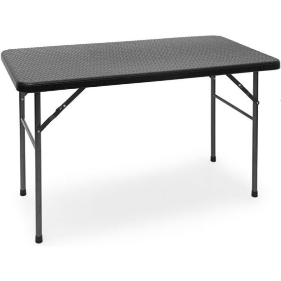 Bastian Garden Table Folding Table Rectangular 74 x 121.5 x 61 cm for Backyard, Balcony or Patio with Metal Frame in Rattan Look as Side Table or 10020057_429_GB 4052025998486