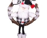 35cm Christmas Wreath, Christmas Rattan Wreath Ornaments - Christmas Wreath Vine Circle Door Hanging HSE-3930 7501214674474