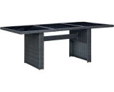 Garden Table Dark Grey Poly Rattan and Tempered Glass24520-Serial number 313309