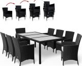 Casaria - 8 Seater Poly Rattan Dining Table and Chairs Set 994457 4250525378221