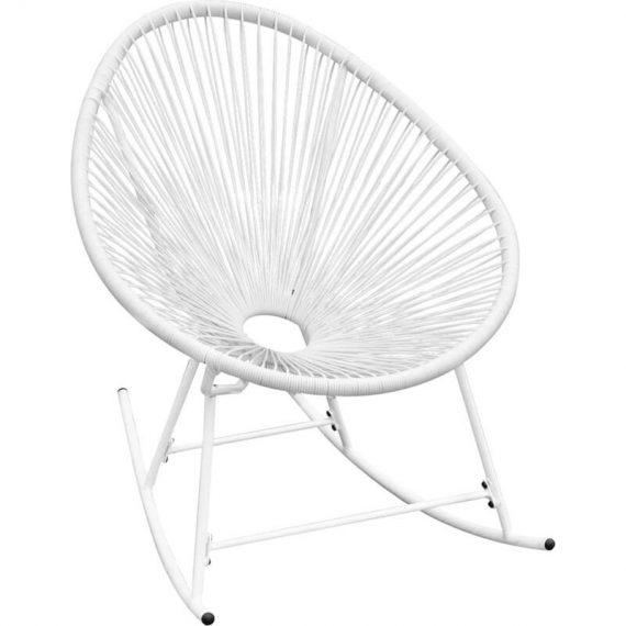 Outdoor Rocking Chair White Poly Rattan29493-Serial number 42074