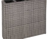 Betterlifegb - Garden Raised Bed with 4 Pots Poly Rattan Grey32128-Serial number 45426