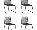 Lifcausal Outdoor Chairs 4 pcs Poly Rattan Black VDUK313112 4502190981672