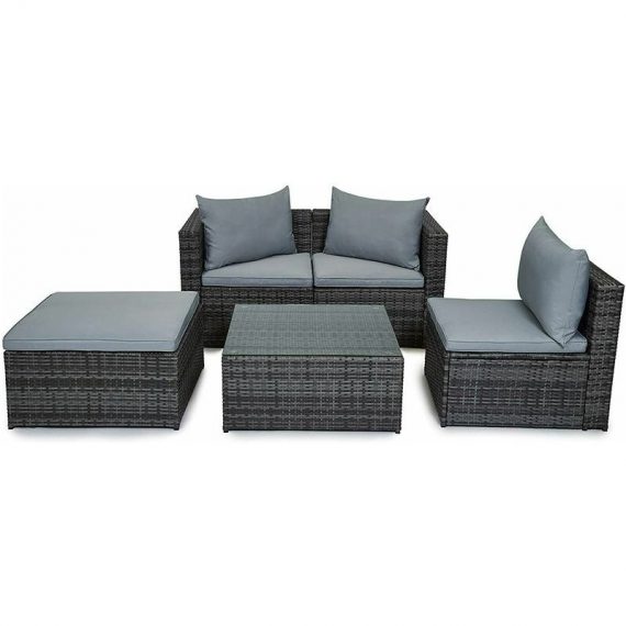 Outdoor Rattan Garden Furniture Set Malaga Conservatory Patio Sofa coffee table Grey - Evre Grey Malaga 5060381729940