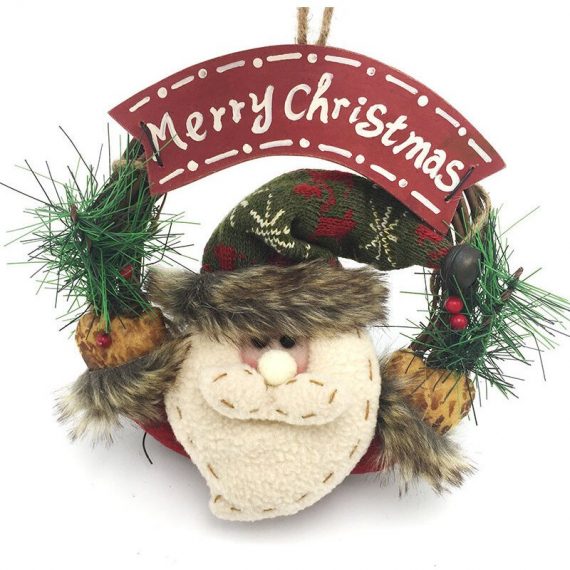 Perle Raregb - 1 Piece Christmas Hanging Rattan Wreath Snowman/Santa Wreath Vintage Plush Doll Wreath Suitable for Christmas Outdoor Lawn Decoration PERGB010915 9784267146107