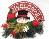 1 Piece Christmas Hanging Rattan Wreath Snowman/Santa Wreath Vintage Plush Doll Wreath Suitable for Christmas Outdoor Lawn Decoration(B) PERGB010913 9784267146084