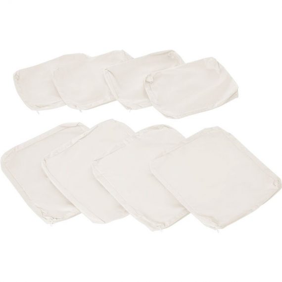 8pc Home Sofa Cushion Cover Replacement for Rattan Garden Furniture - White - Outsunny 5060265999681 5060265999681