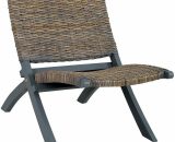 Relaxing Chair Grey Natural Kubu Rattan and Solid Mahogany Wood vidaXL - Grey 8719883760902 8719883760902