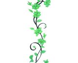 Wall Decorations for Living Room Removable 3D Rose Flower Rattan Wall Stickers Living Room TV Background Wall Decals Mural Home Decor (green Flowers) FOUR-15258 8272627583743