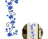 Wall Decorations for Living Room Removable 3D Rose Flower Rattan Wall Stickers Living Room TV Background Wall Decals Mural Home Decor (blue Flowers) FOUR-15256 8272627583729