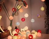 Cotton Ball String Lights, Multi-Color 9.8 ft and 20 LEDs Cotton Ball Lanterns, Rattan Balls Light It is ideal for Christmas Decoration, Parties, BRU-15961 6286582826038