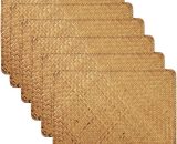 Seagrass Placemat Table Mat Rattan Woven Placemats, Dining Table Heat Resistant Insulation, Rectangular (4 Pieces) BRU-23136 6286582897786