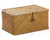 Seagrass Rattan Storage Basket with Natural Material Lid (Small 17cmx13cmx8cm H) PYP-10274 7374735658489