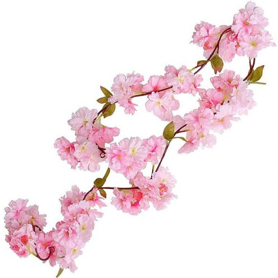 180cm Cherry Blossom, Artificial Cherry Blossoms Garland Rattan Hanging Silk Vine for Party Wedding, Home Garden Decoration, Rose BAY-10032 2401429959081