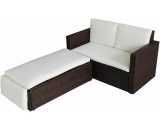 Outdoor Rattan Garden Sofa Furniture Set Love Bed two seater - Brown - Brown - Evre Brown_LoveBed 5060381723214
