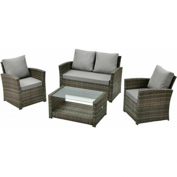 Rattan Garden Outdoor Furniture Patio Roma Sofa Set (Cedar Brown) - Evre Cedar Brown Roma 5060381723870