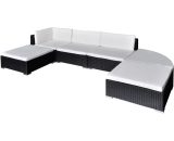 Clein 5 Seater Rattan Corner Sofa Set by Ivy Bronx Black BUK41870 5045645265099