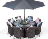 Modern Furniture Direct - Savannah Rattan Dining Set | Large Round 8 Seater Grey Rattan Dining Set | Outdoor Rattan Garden Table & Chairs Set | Patio SAVRGF19 5060521524534