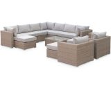 Alice's Garden - Premium Quality rounded polyrattan garden sofa set - Natural, beige cushions - 12 to 14 seats, modular, maximum comfort. - Beige WKVS2XLNATBG 3760287182444