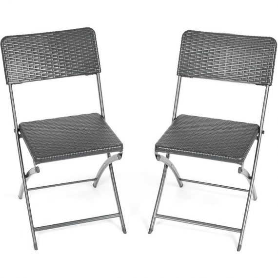 Christow - Rattan Effect Garden Chairs (2 Pack) - Black 5031470199081 5031470199081