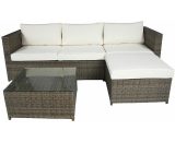 Charles Bentley - L-Shaped 3 Seater Outdoor Rattan Furniture Lounge Set - Natural - Natural GLWFSOFAFS01BR 5014555095560