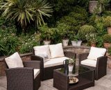 Cote garden sofa set - 4 seater - brown rattan - Brown CS-COTE-BWN 5056301626703