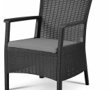 Two Newtown Outdoor Rattan Armchairs - Anthracite NTF-NEWARM-IKOOL 7425321333348