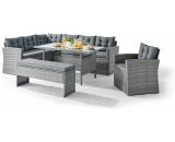 Marbella Grey Rattan 9 Seat Garden Dining Set MAR-OUT-DIN-SET-9-GRY 5056542652127