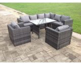 Fimous Rattan Corner Sofa Set Garden Furniture With 2 Chairs And Dining Table Right Hand 1000206060716 9331615671837