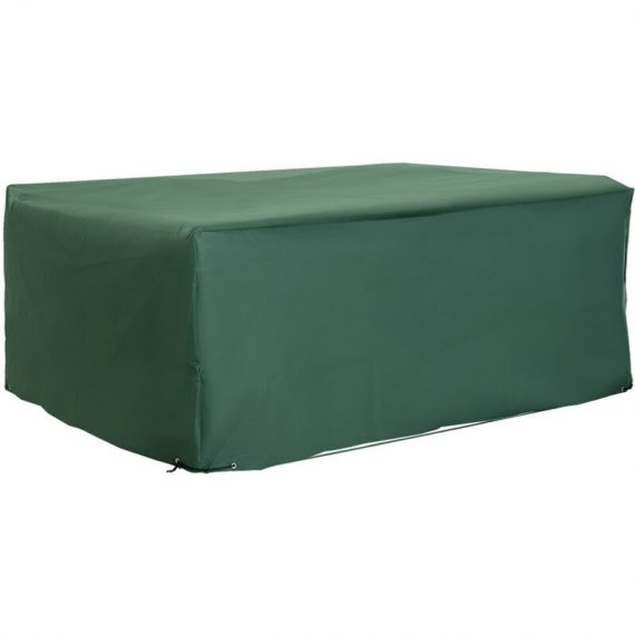 205x145x70cm uv Rain Protective Cover For Garden Patio Rattan Furniture - Green - Outsunny 5060265999483 5060265999483