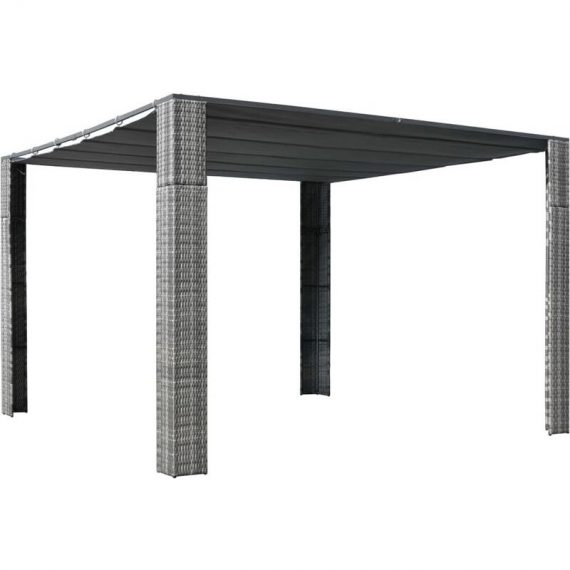 Vidaxl - Gazebo with Roof Poly Rattan 300x300x200 cm Grey and Anthracite Anthracite 8718475711438 8718475711438