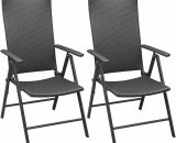 Stackable Garden Chairs 2 pcs Poly Rattan Black Vidaxl Black 8718475504016 8718475504016