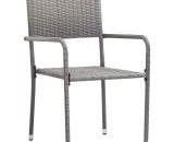 Asupermall - Outdoor Dining Chairs 2 pcs Poly Rattan Grey 46412UK 755924259033