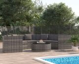 Topdeal 6 Piece Garden Lounge Set with Cushions Poly Rattan Grey (UK/IE/FI/NO Only) FF47403_UK FF47403_UK 7890123135436