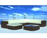 8 Piece Garden Lounge Set with Cushions Poly Rattan Brown VDTD33958 - Topdeal VDTD33958_UK 7738391510138