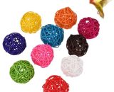 Echoo - 10 Pieces Rattan Bird Balls, Small Animal Chew Toys, Rodent Toy, Chew Toys for Parakeets, Cockatiels, Cockatoos, Rabbits, Guinea Pigs and XFF-0642 8473091081722