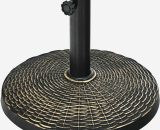 12kg Round Resin Patio Umbrella Base Heavy-duty w/ Adjustable Knob Rattan Design OP70850