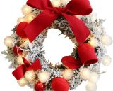 Christmas Garland Artificial Wreath Pre-Lit Decorated Garland with 30 Hair Ball Lights Decorations Rattan for Xmas Festival Tree Display Indoor PERGB010898 9784267145933