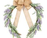 Echoo - Artificial Lavender Wreath - Door Decoration - Artificial Flowers with Rattan Bow HSE-3751 7501214668510