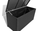 Garden Storage Box Black 120x50x60 cm Poly Rattan VD27045 - Hommoo VD27045_UK 8077889140044