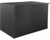 Garden Storage Box Black 150x100x100 cm Poly Rattan VD28452 - Hommoo VD28452_UK