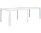 Garden Table White 220x90x72 cm Plastic Rattan Look VD29737 - Hommoo VD29737_UK